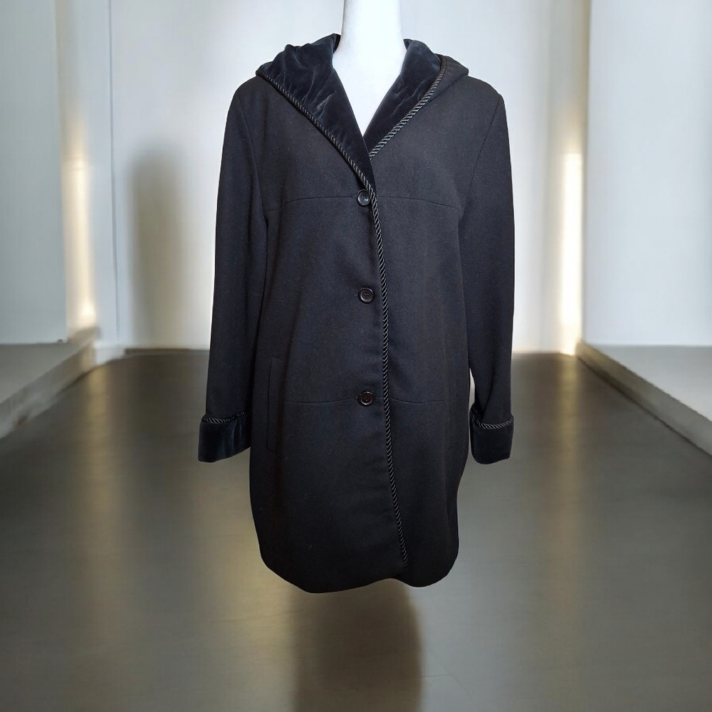 TOWNE Collection by London Fog Woman's Wool Trench Coat LG, Classic, City